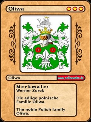 cover image of Die adlige polnische Familie Oliwa. the noble Polish family Oliwa.
